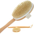 Dry brush sisal long handle bath brush wooden body brush